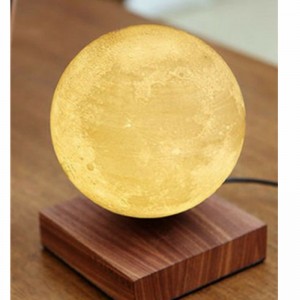 trä magnetisk levitating moon lampa 6 tums flytande mån ljus för present